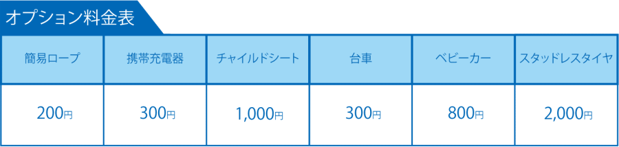 オプション料金表
