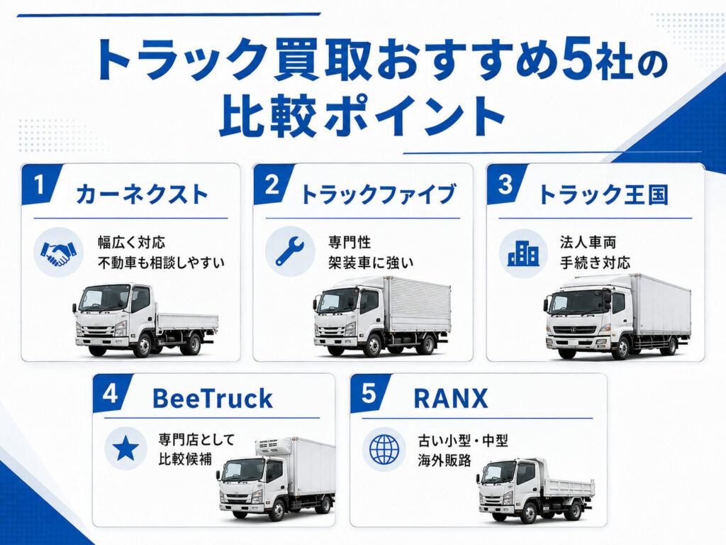 トラック買取比較ポイント
